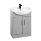 Mayford 1700 L Shaped Matt Black Complete 550 Vanity Bathroom Suite - Gloss Mid Grey