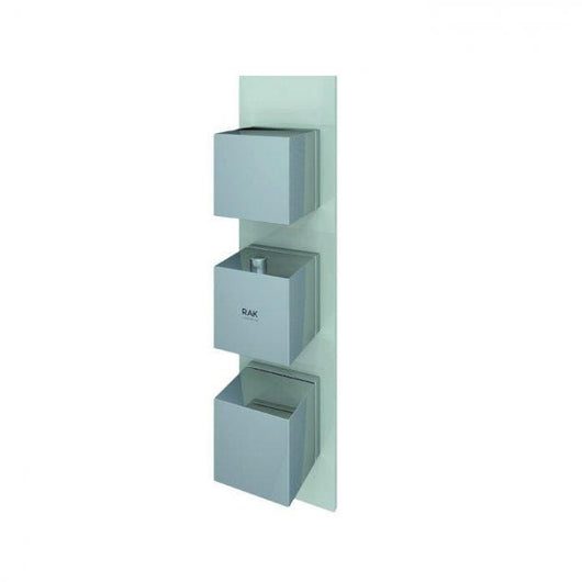  RAK Feeling Thermostatic Square Dual Outlet Concealed Shower Valve - welovecouk