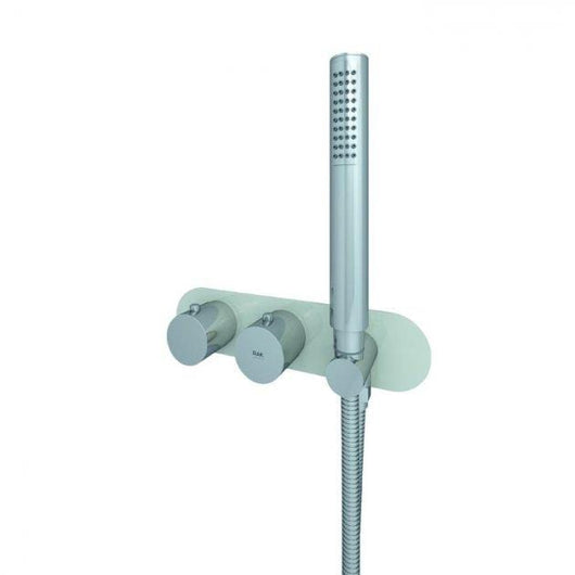  RAK Feeling Thermostatic Round Dual Outlet Concealed Shower Valve with Handset - welovecouk