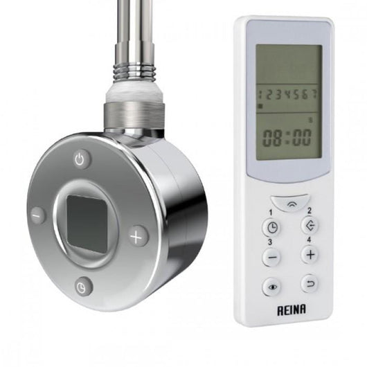  Reina Diva 1200 x 400mm Electric Straight White Heated Towel Rail - welovecouk