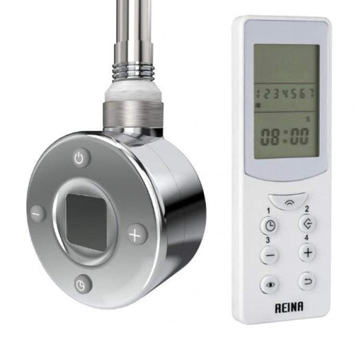  Reina Diva 1200 x 500mm Electric Straight Black Heated Towel Rail