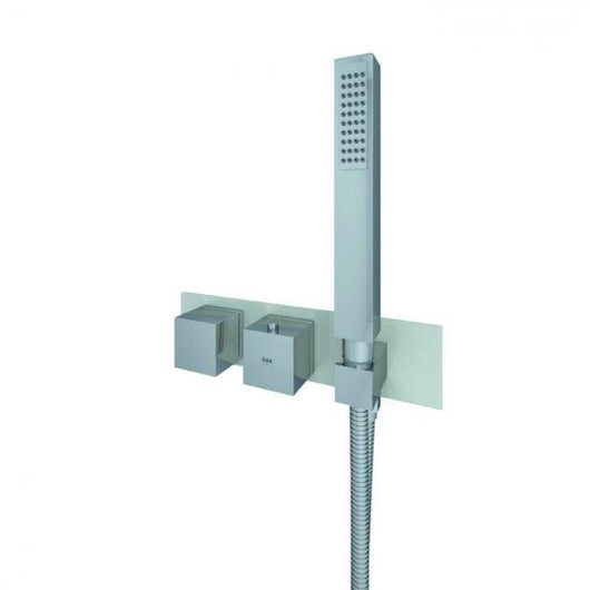  RAK Feeling Thermostatic Square Dual Outlet Concealed Shower Valve with Handset - welovecouk