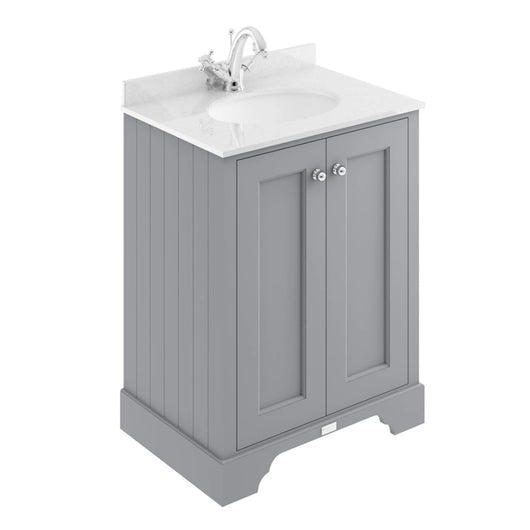  Bayswater 600mm 2-Door Basin Vanity Unit - Plummet Grey - welovecouk