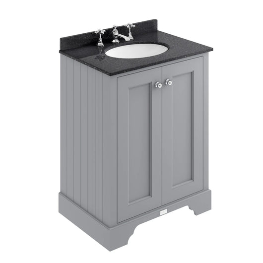  Bayswater 600mm 2-Door Basin Vanity Unit - Plummet Grey - welovecouk
