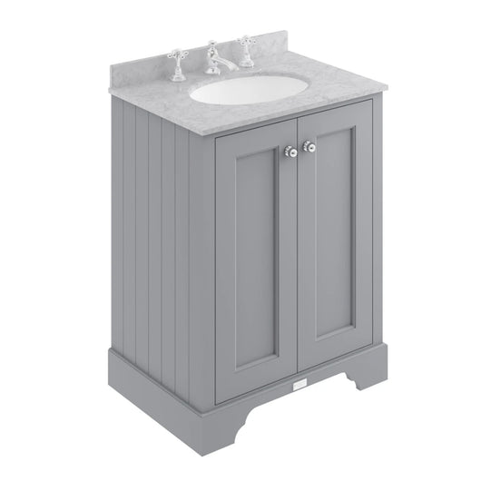  Bayswater 600mm 2-Door Basin Vanity Unit - Plummet Grey - welovecouk