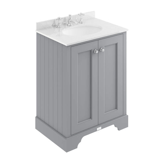  Bayswater 600mm 2-Door Basin Vanity Unit - Plummet Grey - welovecouk