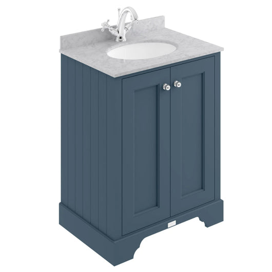  Bayswater 600mm 2-Door Basin Vanity Unit - Stiffkey Blue - welovecouk