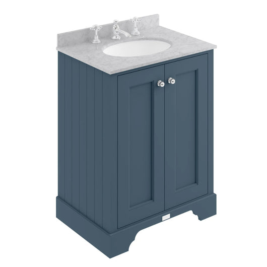  Bayswater 600mm 2-Door Basin Vanity Unit - Stiffkey Blue - welovecouk