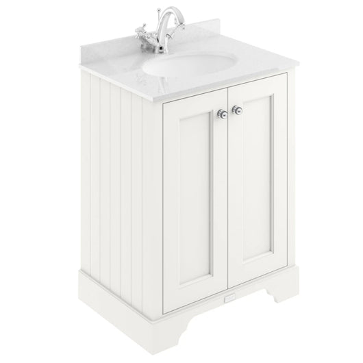  Bayswater 600mm 2-Door Basin Vanity Unit - Pointing White - welovecouk