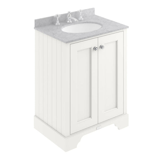  Bayswater 600mm 2-Door Basin Vanity Unit - Pointing White - welovecouk