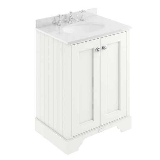  Bayswater 600mm 2-Door Basin Vanity Unit - Pointing White - welovecouk