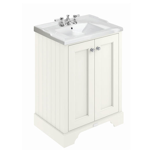  Bayswater 600 Vanity Unit with Ceramic Basin - Pointing White - welovecouk