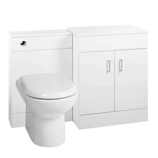  Nuie Eden 1100mm Countertop Vanity & WC Set - White - welovecouk