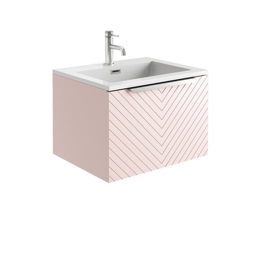  Linear 600 Wall Mounted Vanity Unit - Pink - welovecouk