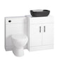 Nuie Eden 1100mm Countertop Vanity with Black Basin & WC Set - White with Black Handles