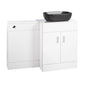 Nuie Eden 1100mm Countertop Vanity with Black Basin & WC Set - White