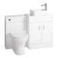 Nuie Eden 1100mm Countertop Vanity with White Basin & WC Set - White