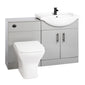 ShowerWorX Atlantic Black 800mm Quadrant Enclosure 1100mm Eden Grey Combination Bathroom Suite