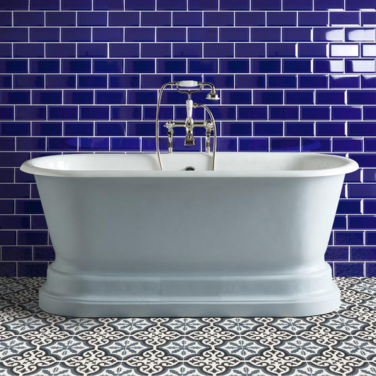  Cut Sample: Metro Victorian Blue Gloss Rectangle Ceramic Tiles