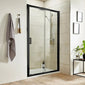 ShowerWorx Atlantic Matt Black 1000 x 800mm Sliding Shower Enclosure with White Tray- 6mm Glass