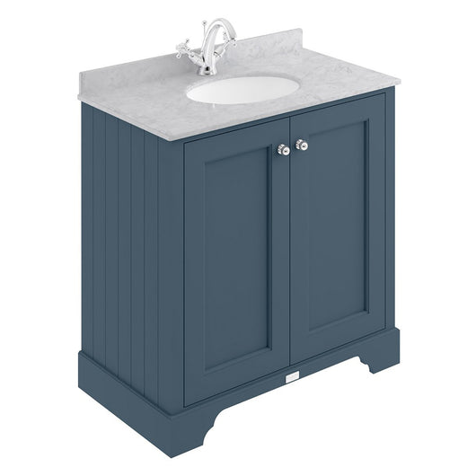  Bayswater 800mm 2-Door Floor Standing Basin Cabinet - Stiffkey Blue - welovecouk