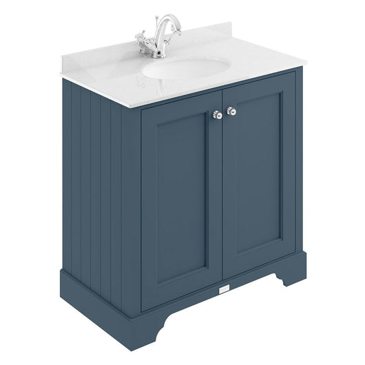  Bayswater 800mm 2-Door Floor Standing Basin Cabinet - Stiffkey Blue - welovecouk