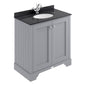 Bayswater 800mm 2-Door Floor Standing Basin Cabinet - Plummet Grey