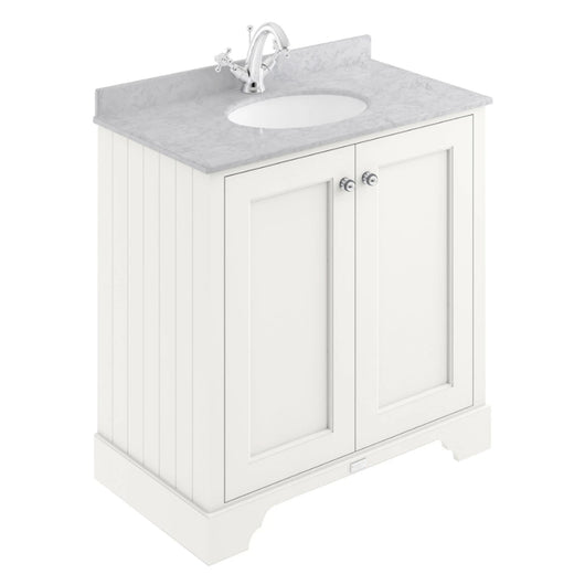  Bayswater 800mm 2-Door Floor Standing Basin Cabinet - Pointing White - welovecouk
