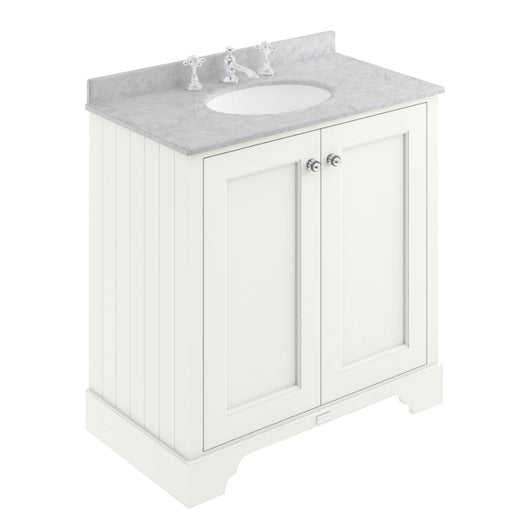 Bayswater 800mm 2-Door Floor Standing Basin Cabinet - Pointing White - welovecouk