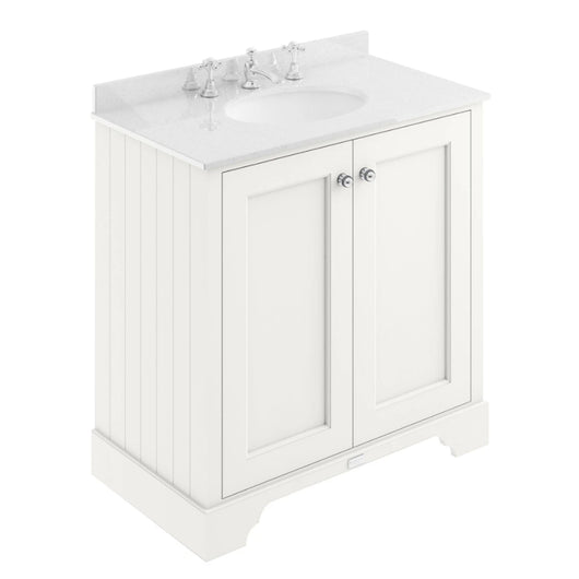  Bayswater 800mm 2-Door Floor Standing Basin Cabinet - Pointing White - welovecouk