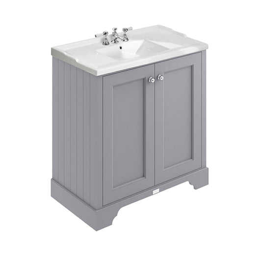  Bayswater 800 Vanity Unit with Ceramic Basin - Plummett Grey - welovecouk