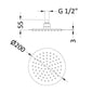 Nuie Round Fixed Shower Head 200mm Diameter - Chrome