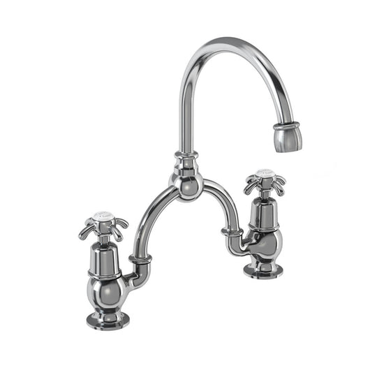  Burlington Anglesey 2 Tap Hole Arch Mixer with Curved Spout (230mm centres)