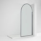 1400 x 800mm Stone Shower Tray & 8mm Screen Pack - Black Arched Frame