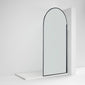 1400 x 900mm Walk-In Stone Shower Tray & 8mm Screen Pack - Black Arched Frame