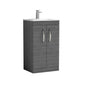 Nuie Athena 500mm Floor Standing Vanity With Basin 4 - Anthracite Woodgrain