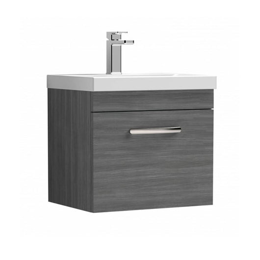  Nuie Athena 500mm Wall Hung Vanity With Basin 1 - Anthracite Woodgrain - ATH011A