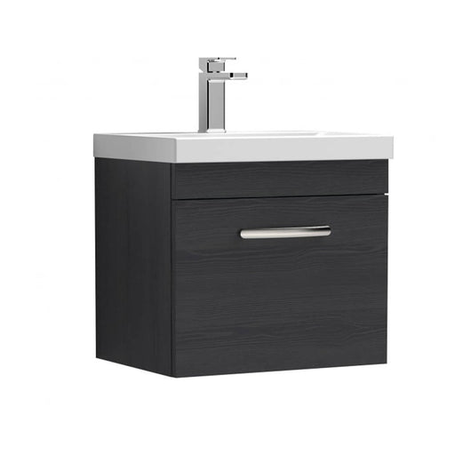  Nuie Athena 500mm Wall Hung Vanity With Basin 1 - Charcoal Black - ATH012A