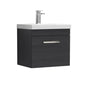 Nuie Athena 500mm Wall Hung Vanity With Basin 3 - Charcoal Black - ATH012D