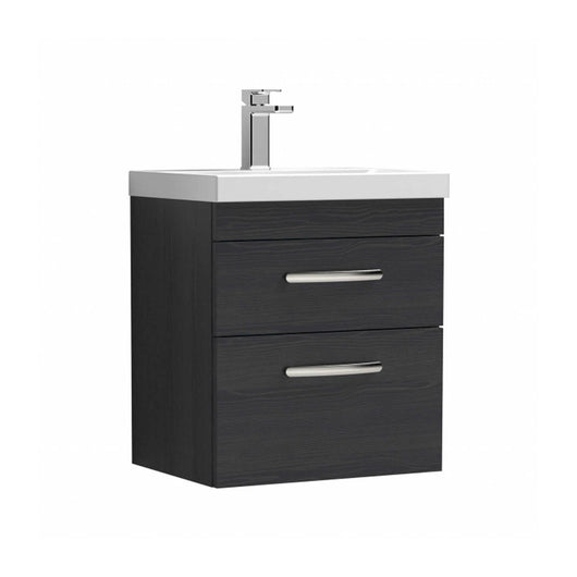  Nuie Athena 500mm Wall Hung Vanity With Basin 1 - Charcoal Black - ATH019A