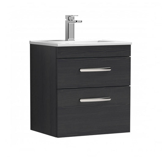  Nuie Athena 500mm Wall Hung Vanity With Basin 4 - Charcoal Black - ATH019G