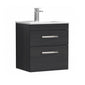 Nuie Athena 500mm Wall Hung Vanity With Basin 4 - Charcoal Black - ATH019G