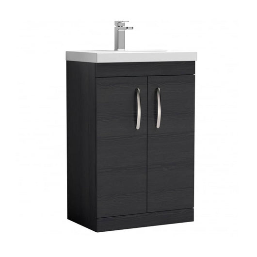  Nuie Athena 600mm Floor Standing Vanity With Basin 3 - Charcoal Black - ATH026D
