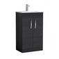 Nuie Athena 600mm Floor Standing Vanity With Basin 4 - Charcoal Black - ATH026G