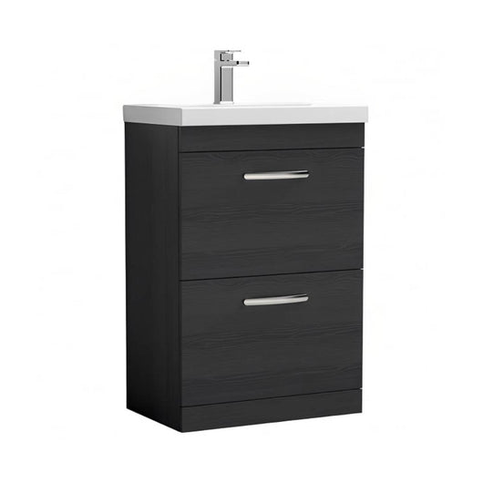  Nuie Athena 600mm Floor Standing Vanity With Basin 1 - Charcoal Black - ATH033A