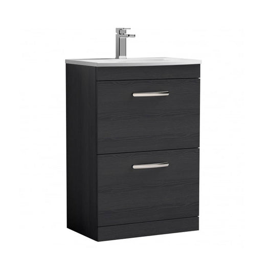  Nuie Athena 600mm Floor Standing Vanity With Basin 4 - Charcoal Black - ATH033G