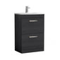 Nuie Athena 600mm Floor Standing Vanity With Basin 4 - Charcoal Black - ATH033G