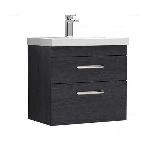  Nuie Athena 600mm Wall Hung Vanity With Basin 1 - Charcoal Black - ATH047A