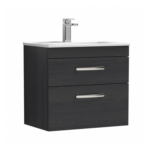  Mantello 600 Wall Hung 2-Drawer Vanity Unit with Basin - Charcoal Black