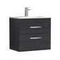 Nuie Athena 600mm Wall Hung Vanity With Basin 4 - Charcoal Black - ATH047G